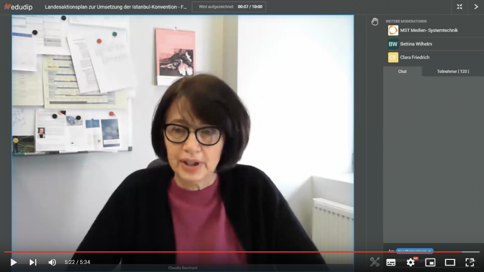 Thumbnail des Videos Frauensenatorin Claudia Bernhard zur Auftaktveranstaltung zur Umsetzung der Istanbul Konvention